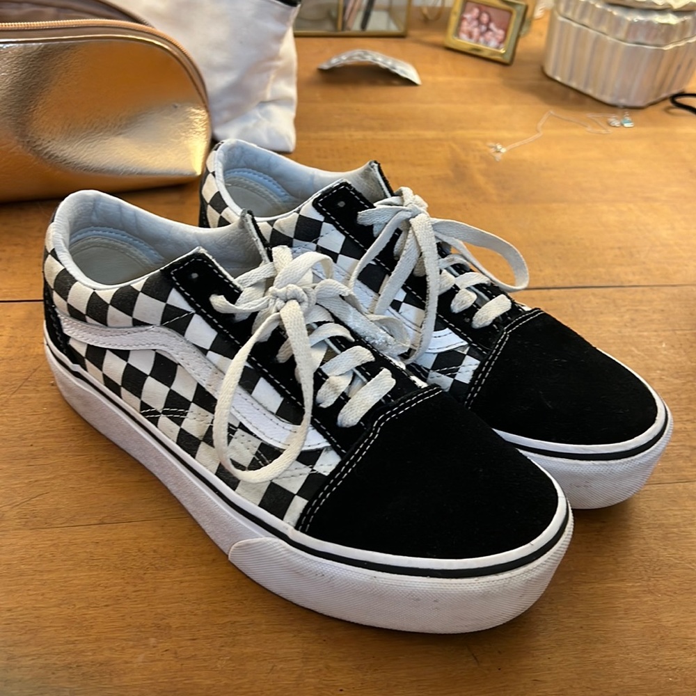 Vans old Skool checkered platform
